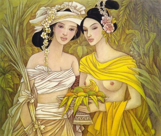 Девушки на картинах Feng Chang Jiang