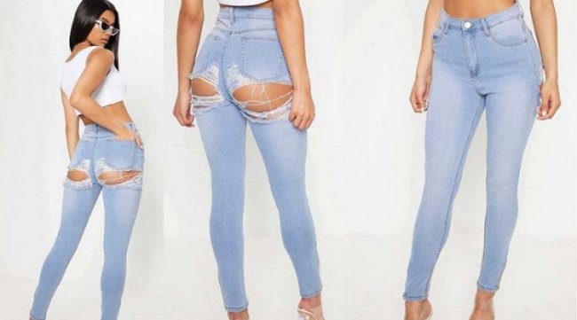 Модные джинсы с дырками на заднице