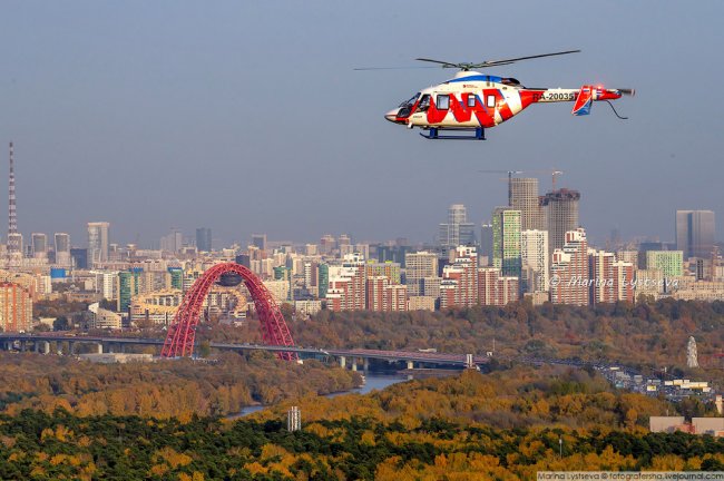Осенняя Москва с вертолета