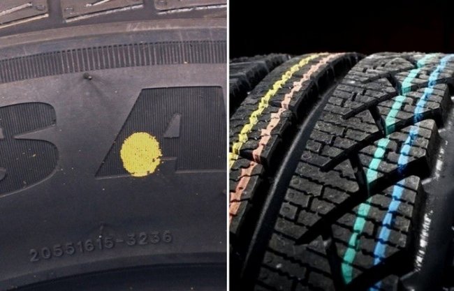 Значение полосок и точек на автомобильных шинах (7 фото)