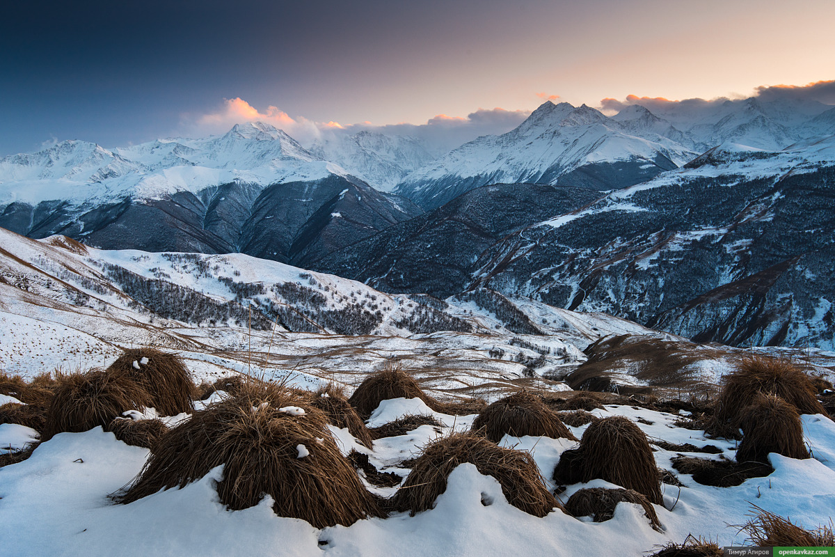 Горы Чечни зимой