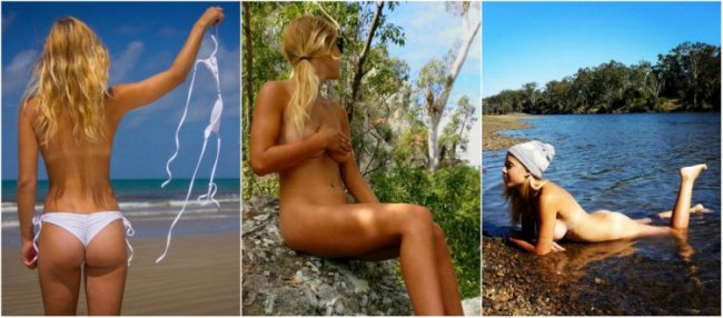 21-летняя девушка путешествует голышом по Австрали